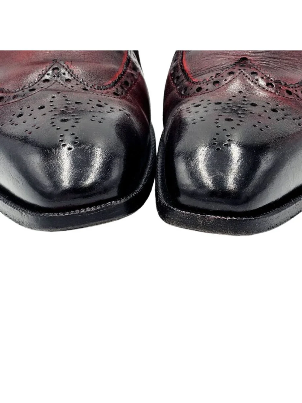 Scarpe Di Bianco Italy Luxury Wingtip Dress Shoe Men 12 Burgundy Leather Oxfords